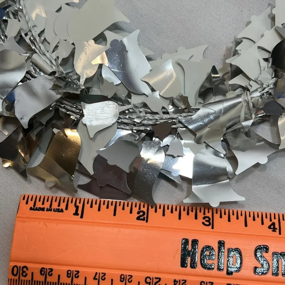 Vintage 2003 Martha Stewart Fancy Wire Garland First Snowfall Silver Bells 25ft